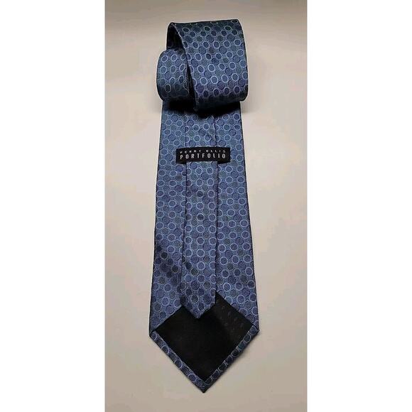 Vintage PERRY ELLIS Portfolio 100% Silk Blue Green Designer Neck Tie - Picture 8 of 8